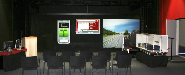 The VR-studio with double projection area